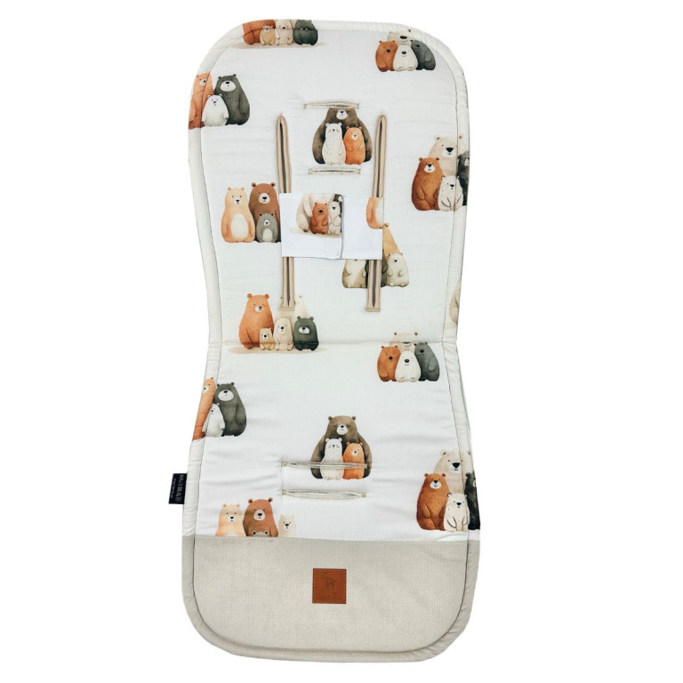 Stroller Pad Latte Furry Family - Velvet