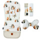 NEW Baby Set Pad + Pillow + Cover + Strap Latte Furry Family - Velvet