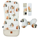 NEW Baby Set Pad + Pillow + Cover + Strap Latte Furry Family - Velvet