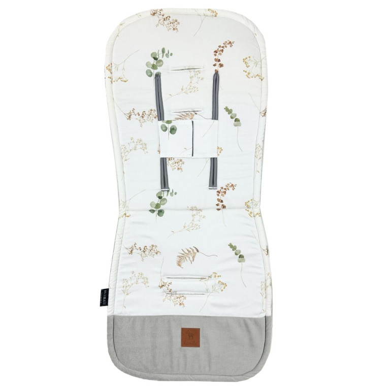 Stroller Pad Silver Flora- Velvet