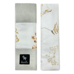 Seatbelt Cover Silver Flora - Velvet