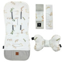 NEW Baby Set Pad + Pillow + Cover + Strap Silver Flora - Velvet