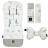 NEW Baby Set Pad + Pillow + Cover + Strap Silver Flora - Velvet