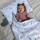 Preschooler Set Blanket 100x130cm + Pillow 40x60 Baranek Olive Green Flora