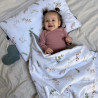 Preschooler Set Blanket 100x130cm + Pillow 40x60 Baranek Olive Green Flora
