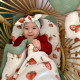Newborn Blanket 60x70cm Basil Green I Love Strawberry - Waffel