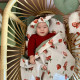 Newborn Blanket Light 60x70 Basil Green I Love Strawberry - Waffel