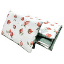 Zestaw Kocyk Wafel 75x100cm + Poduszka 25x40cm Wafel Basil Green I Love Strawberry