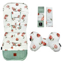NEW Baby Set Pad + Pillow + Cover + Strap Olive Green I Love Strawberry - Waffle