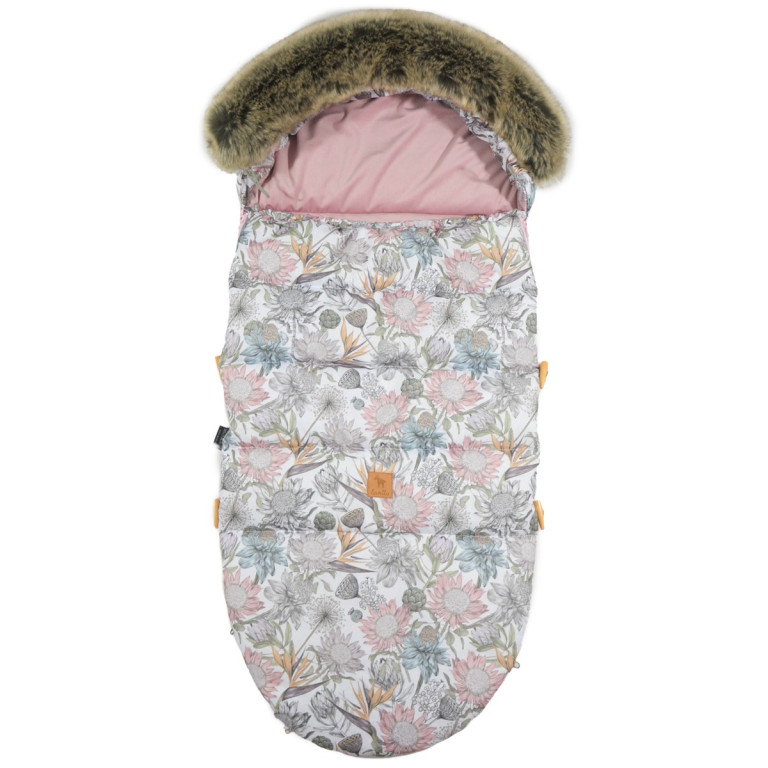 NEW Stroller Bag with Fur Sepia Rose Vintage Meadow Velvet L/XL (1-3 years)