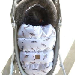 NEW Stroller Bag with Fur S/M (0-1 year) Grey Pure Velvet