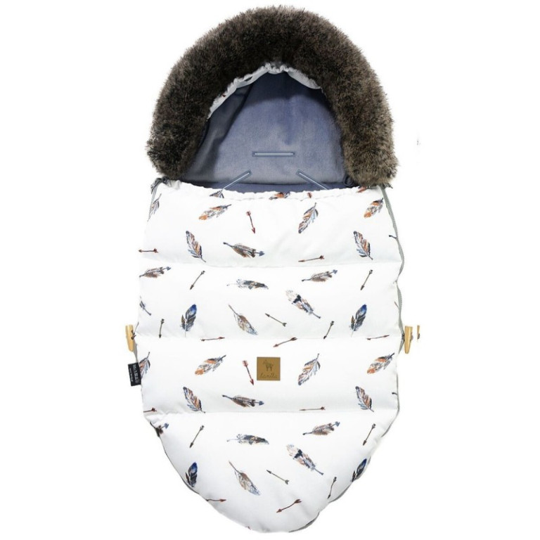 NOWY Śpiworek Zimowy z Futrem Grey Pure Velvet S/M (0-1 roku)