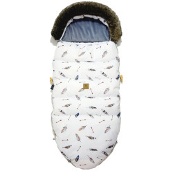 NEW Stroller Bag with Fur Grey Pure Velvet L/XL (1-3 years)