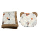 Baby Set Newborn Blanket Velvet 60x70cm + Teddy Pillow Caramel Up in the Air