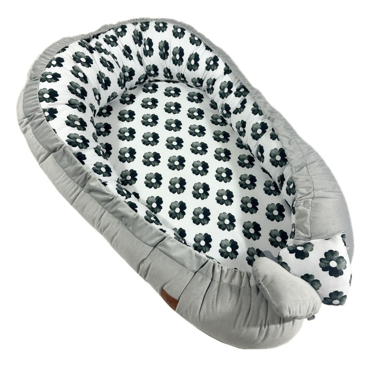 Kokon Niemowlęcy Silver Mono Bloom - Velvet