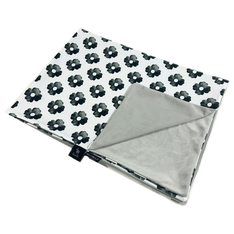 Kocyk Letni Velvet Silver Mono Bloom 100 x 130cm