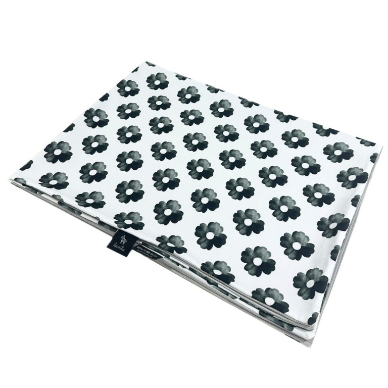 Preschooler Blanket Light 100x130 Silver Mono Bloom - Velvet