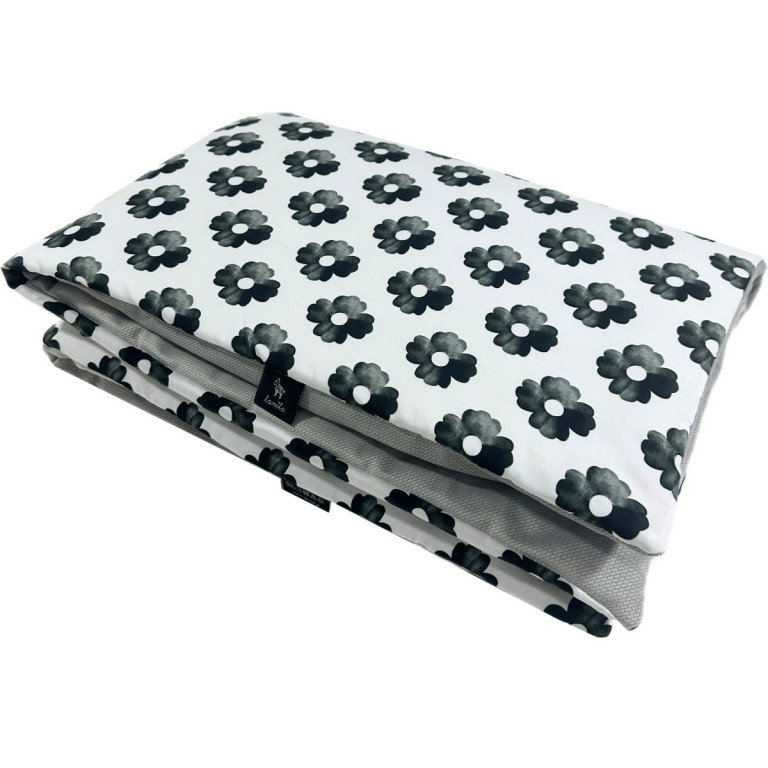 Kocyk Velvet 75x100 Silver Mono Bloom