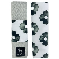 Seatbelt Cover Silver Mono Bloom - Velvet