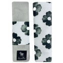 Seatbelt Cover Silver Mono Bloom - Velvet