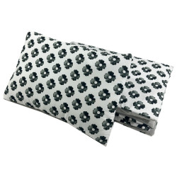 Zestaw Kocyk Velvet 100x130cm + Poduszka 40x60cm Velvet Silver Mono Bloom