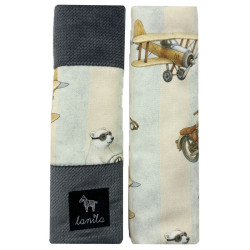 Seatbelt Cover Dark Grey Retro Ride - Velvet