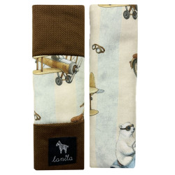 Seatbelt Cover Chocolate Retro Ride - Velvet