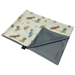 Preschooler Blanket Light 100x130 Dark Grey Retro Ride - Velvet