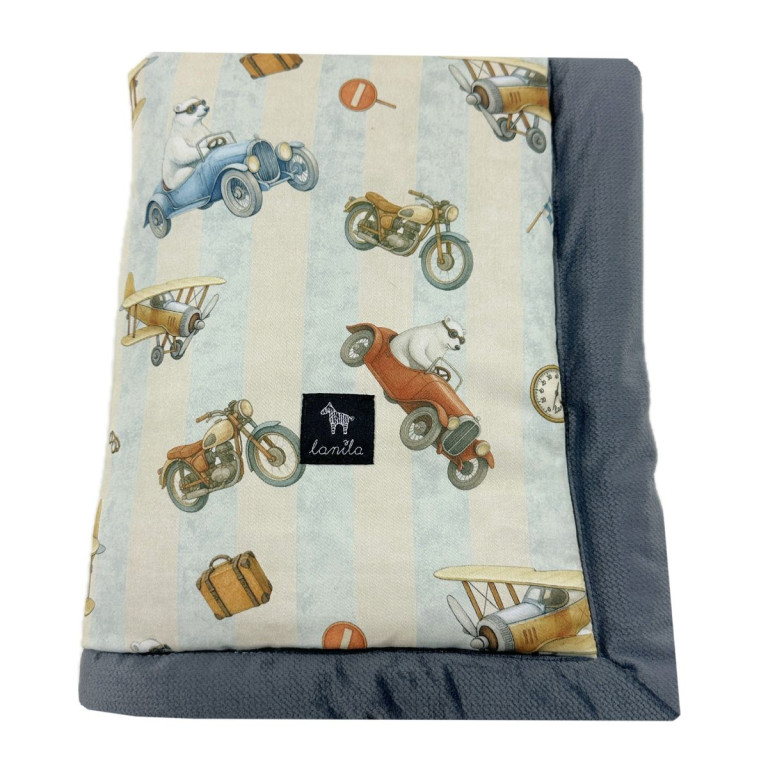 Kocyk Velvet 60x70 Dark Grey Retro Ride