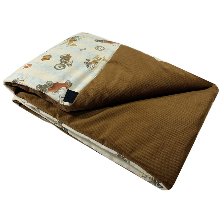 Kocyk Velvet 75x100 Chocolate Retro Ride