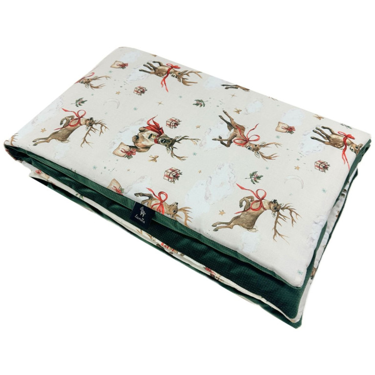 Kocyk Velvet 75x100 Bottle Green Winter Wishes