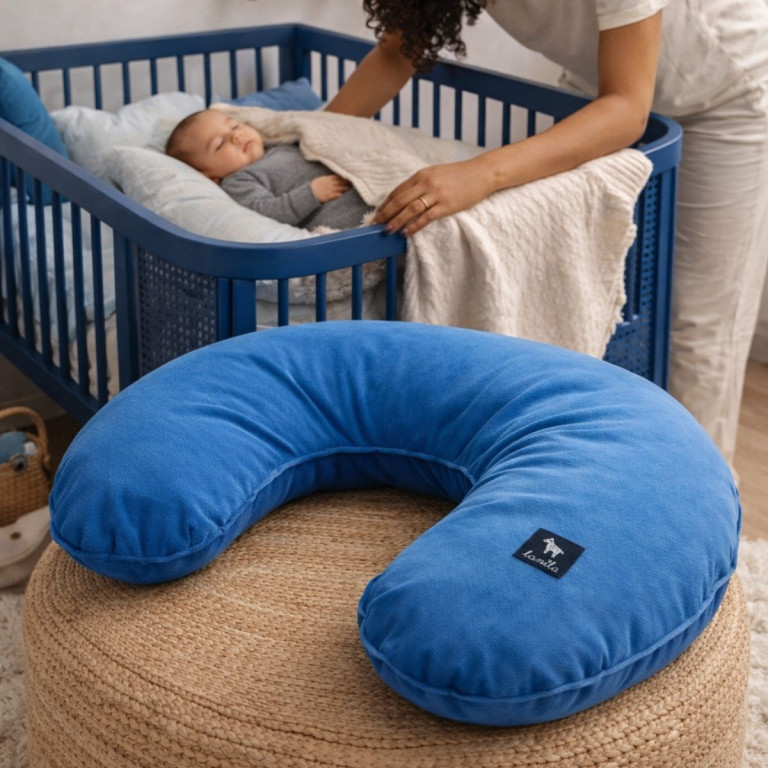 Breastfeeding Pillow Blue Velvet