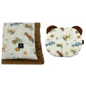 Baby Set Newborn Blanket Velvet 60x70cm + Teddy Pillow Chocolate Retro Ride