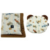 Baby Set Newborn Blanket Velvet 60x70cm + Teddy Pillow Chocolate Retro Ride
