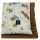 Baby Set Newborn Blanket Velvet 60x70cm + Teddy Pillow Chocolate Retro Ride