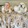 Blanket for Adults Dark Grey Lord Dog 140x200 - Velvet