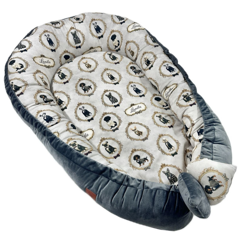 Baby Nest Dark Grey Lord Dog - Velvet