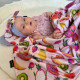 Newborn Blanket Light 75x100 Sepia Rose Fruit Fiesta - Velvet