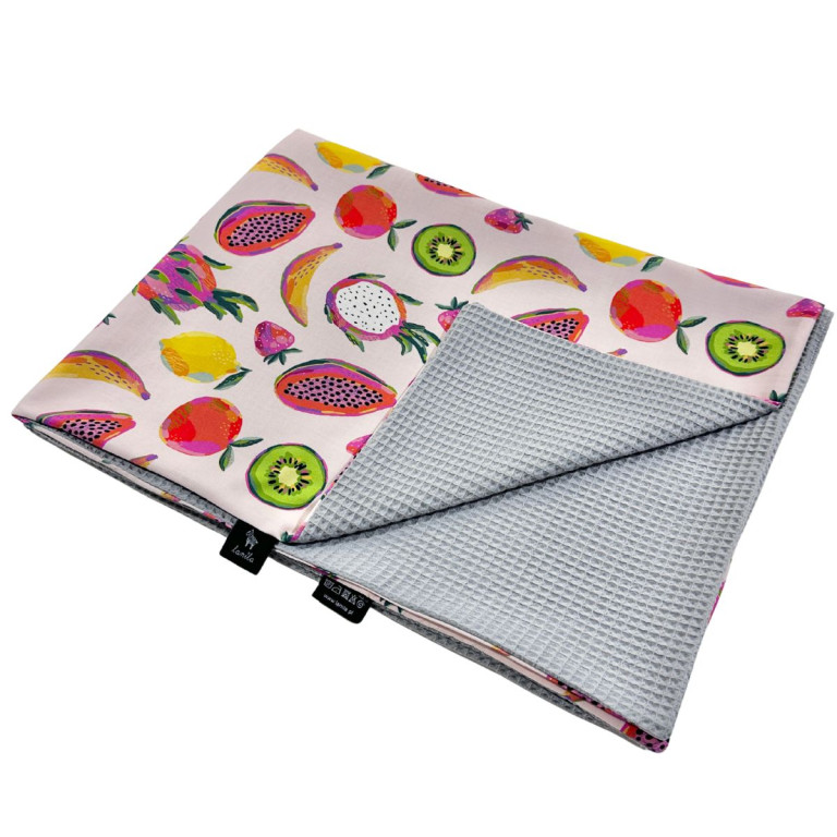 Newborn Blanket Light 75x100cm Dove Grey Fruit Fiesta - Waffel
