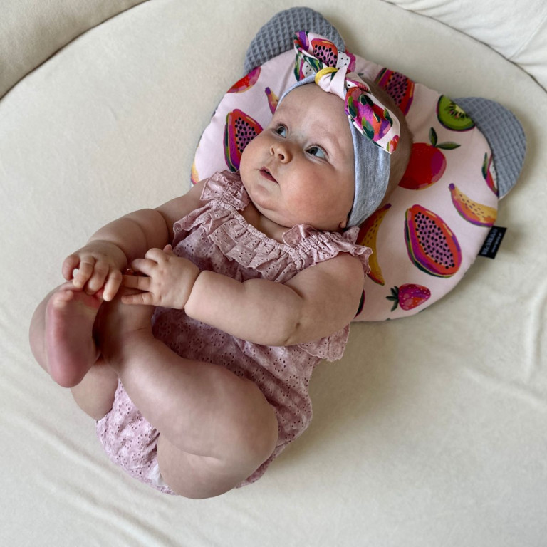 Poduszka Miś - Wafel Dove Grey Fruit Fiesta