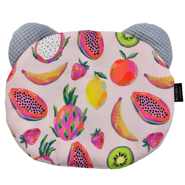 Teddy Pillow Dove Grey Fruit Fiesta - Waffel