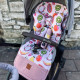 NEW Baby Set Pad + Pillow + Cover + Strap Sepia Rose Fruit Fiesta - Velvet