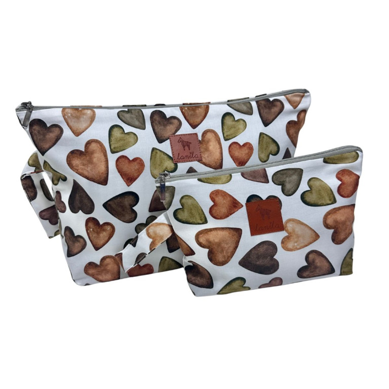 Cosmetic Bag Set Chocolate Pralines S and L