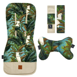 NOWY Baby Set Pad + Pillow + Cover Latte Tropical - Velvet