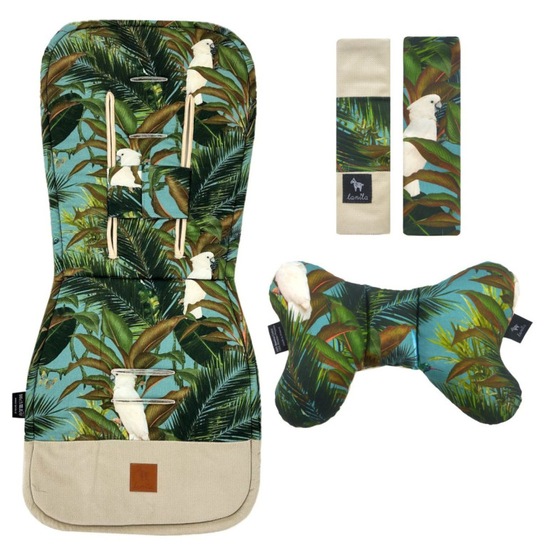NOWY Baby Set Pad + Pillow + Cover Latte Tropical - Velvet