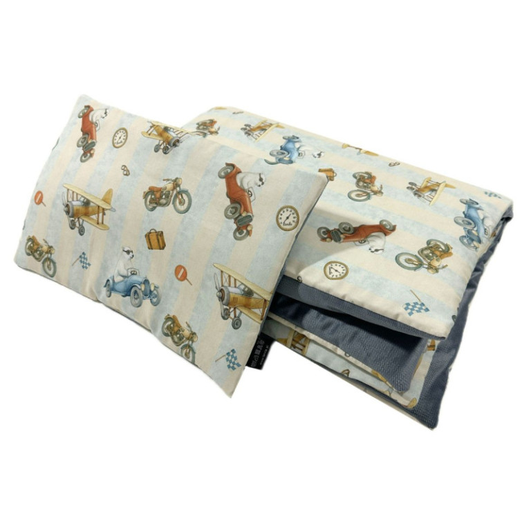 Zestaw Kocyk Velvet 100x130cm + Poduszka 40x60cm Velvet Dark Grey Retro Ride