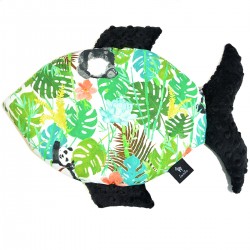 Poduszka Fisherka Black Jungle Bears - Minky