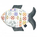 Fish Pillow Dark Grey Light Boho - Velvet