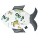 Fish Pillow Dark Grey Funfair - Velvet