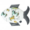 Fish Pillow Dark Grey Funfair - Velvet